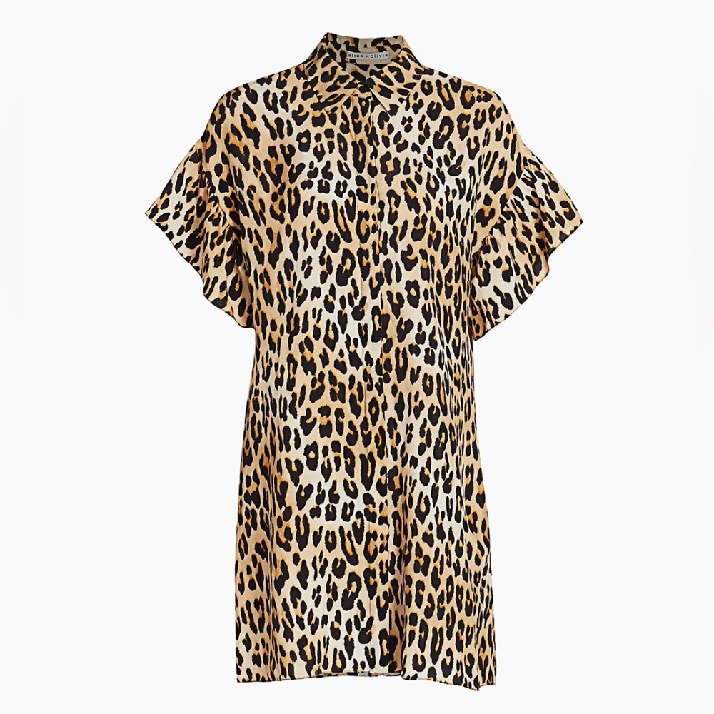 Alice & Olivia Jude Ruffle Short Sleeve Minidress